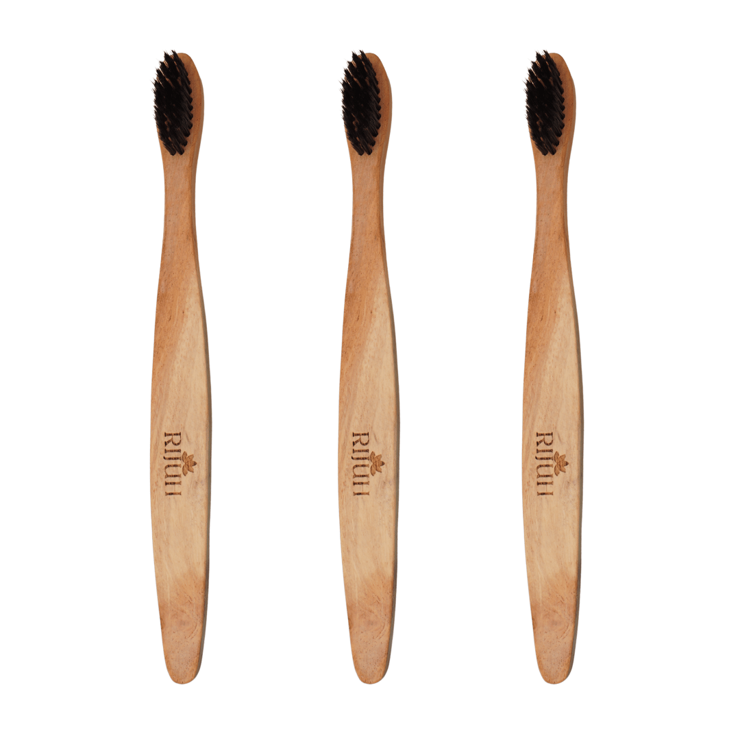 Rijuh Neem Wood Toothbrush-Pack of 3
