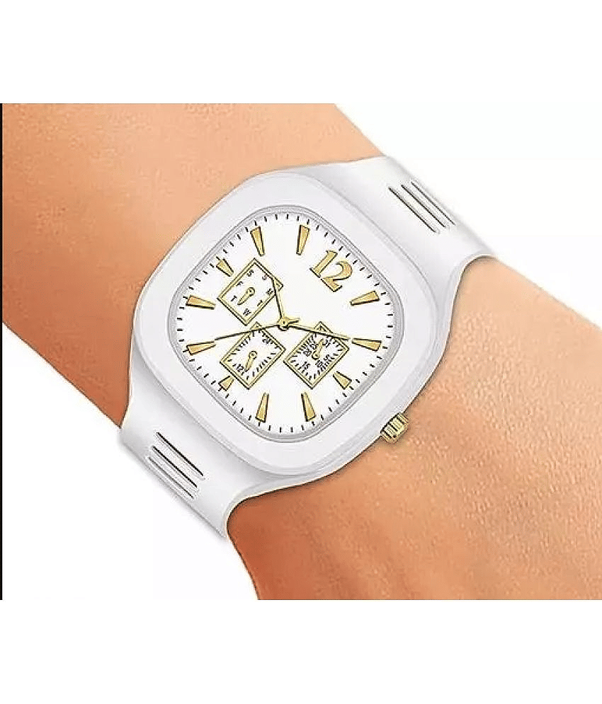 Axton White Silicon Analog Men's Watch