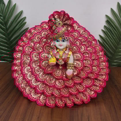 Rani Heavy Dress for laddu gopal ji with pagdi-0
