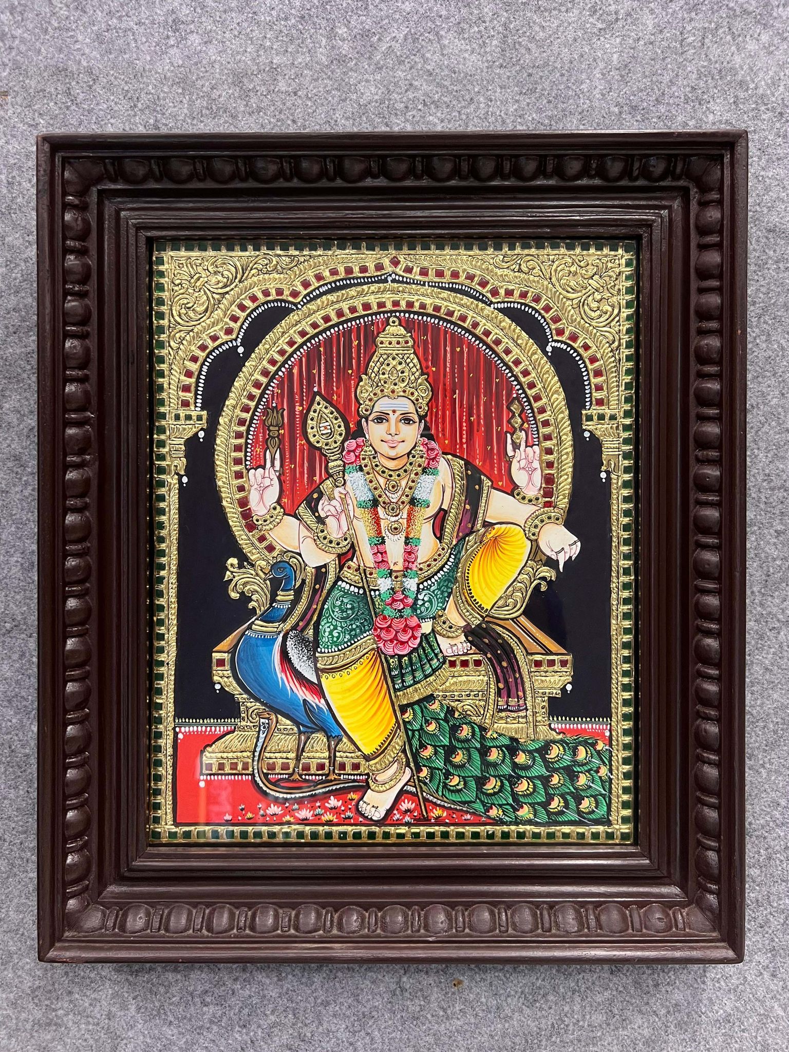 Peacock Murugar  - With Frame 18 x 15