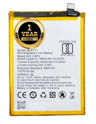 Original Replacement Battery for Oppo A1K (CPH1923) 4000mAh  BLP711 Pack of 1.