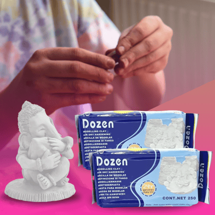 Oytra Dozen 500 Gm White Air Hardening Clay for Sculpting