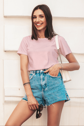 Pastel Pink -Women Short sleeve t-shirt-XS
