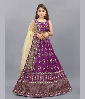 Apnisha Silk Lehenga Choli Set For Girls ( Pack of 1 , Green )