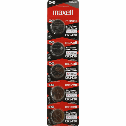 Maxell CR2430 3V Lithium Coin Cell Battery-Pack of 5