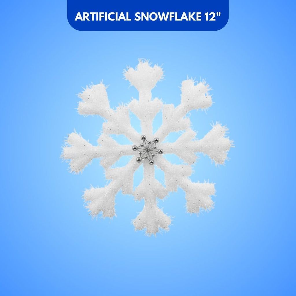 Foam Based Snow Flakes 12" - 1PC - Party and Festive Needs | Buy online on ZillyBuy