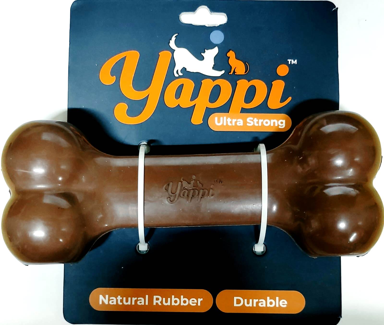 Yappi Dog Toy Bone Shape Brown