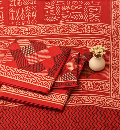 Handcrafted Dabu Print Cotton Dress Material – 3 Piece Set