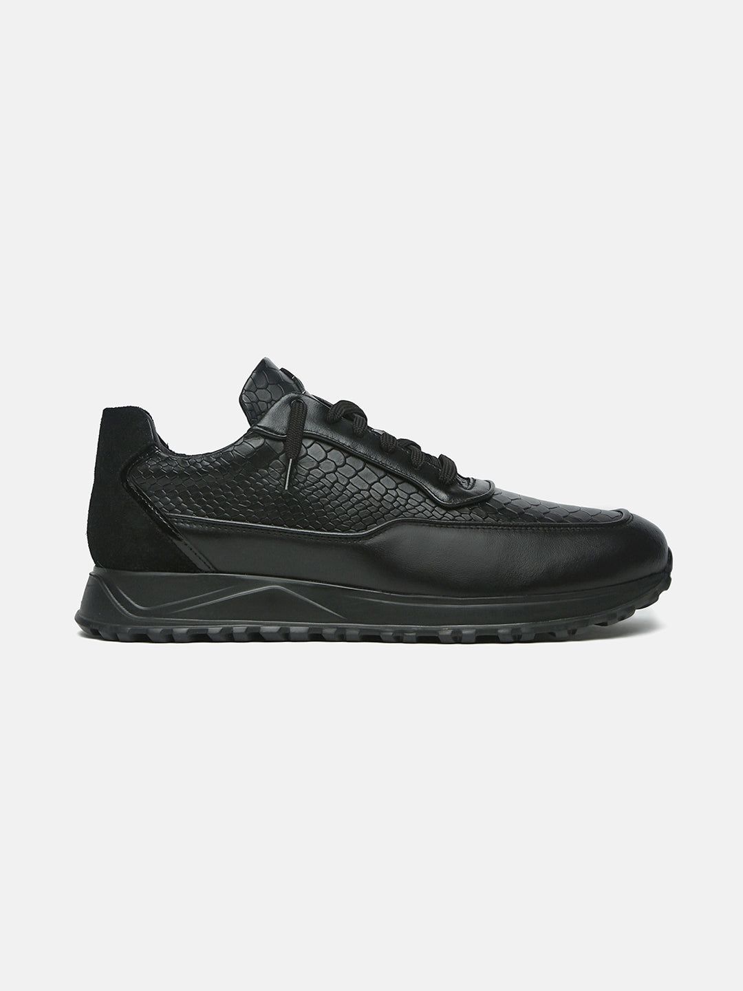 THE BANE - Black Python Leather Sneakers-6