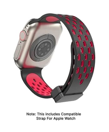 Velvet - Magnetic Buckle Bracelet Liquid Strap - Rose Red 49 MM Velvet - Magnetic Buckle Bracelet Liquid Strap - Rose Red 49 MM