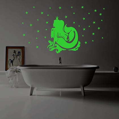 DreamKraft Glow in The Dark Kids Room Decor Radium Sticker (Green 25 cm X 25 cm)
