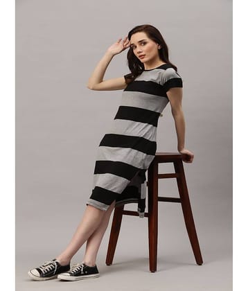 Rigo - Grey Cotton Women's Side Slit Dress ( Pack of 1 )