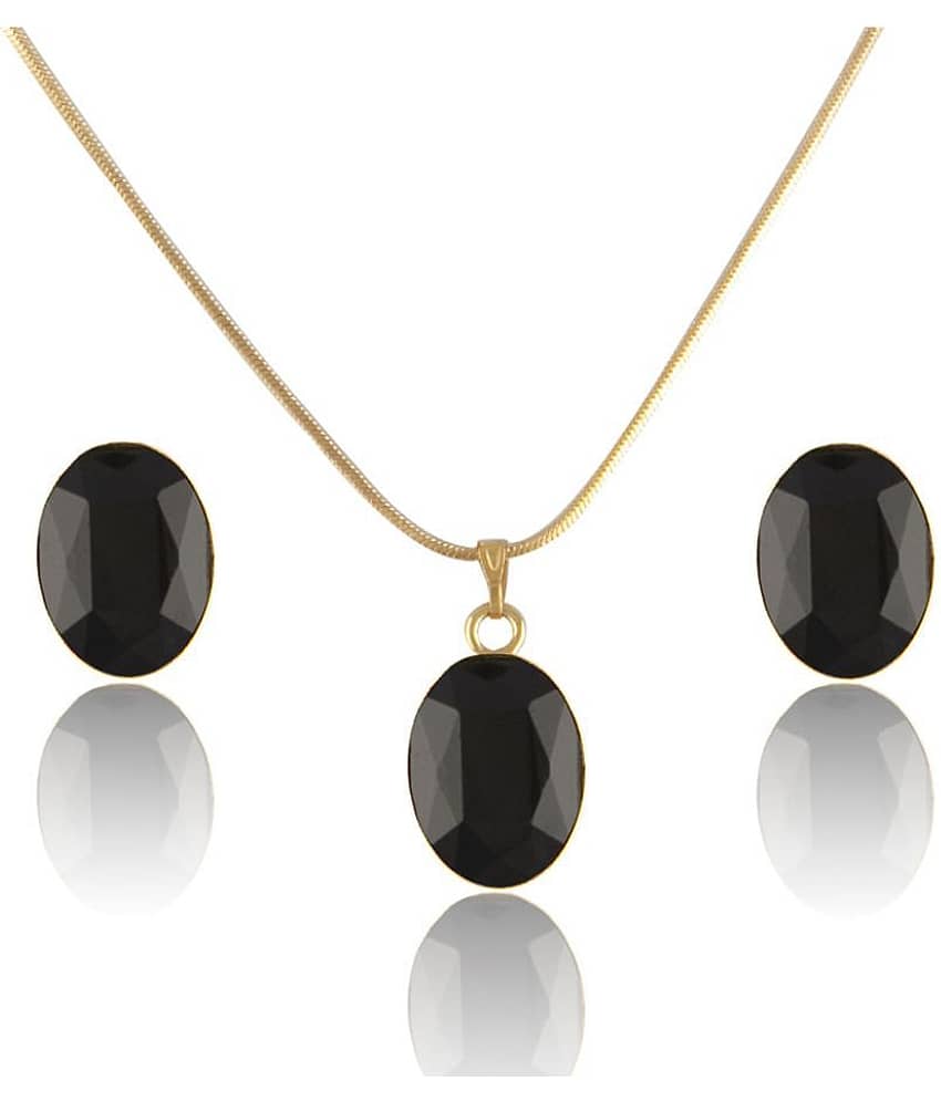 JFL Crystal Pendant with Chain and Earrings Set for Women & Girls