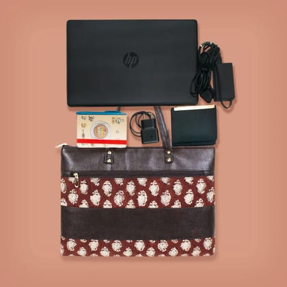 Maroon Buta Laptop Sleeve