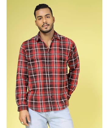 Rigo Flannel Regular Fit Checks Full Sleeves Men's Casual Shirt - Red ( Pack of 1 )
