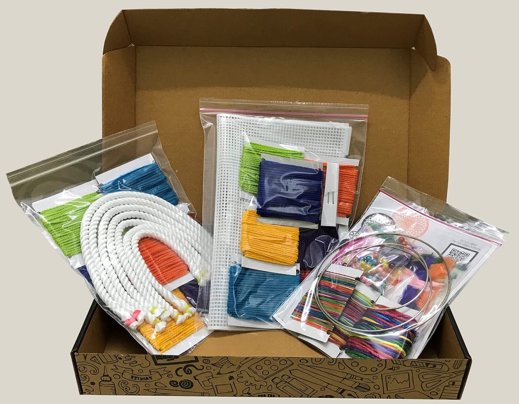 The Brown Box� 3-in-1 Awesome Craft Kit -Dream Catcher,Macrame Rainbow,Cross Stitch kit. Creative Toy & DIY Set for Kids - 7 Years and Above,Birthday Gift,Birthday Gift for Girls Age 9-12 - Toys and Games | Buy online on ZillyBuy