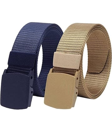 Clock21 - Blue Canvas Men's Casual Belt ( Pack of 2 )