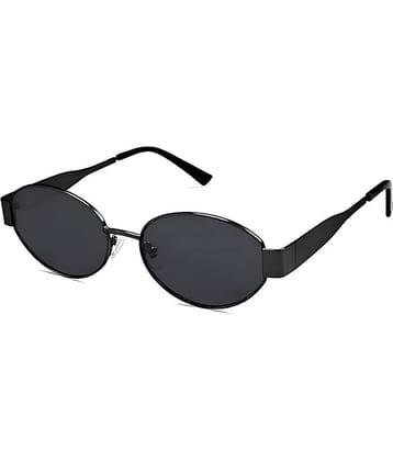 Dyana Core Black Oval Sunglasses ( Pack of 1 )