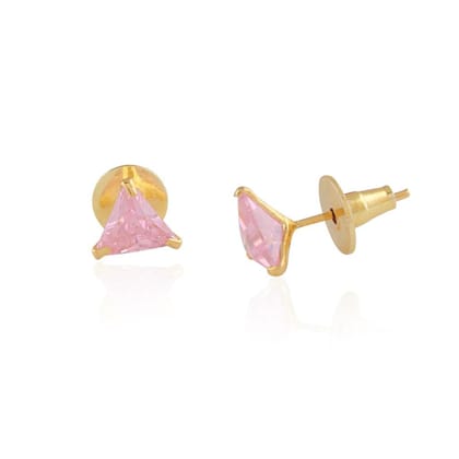 Pink Triangular Crystal Stud Earrings | Dainty & Chic Everyday Sparkle