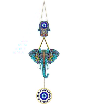 Positive Vibe Lifestyle Wood Evil Eye Wall Sculpture Multi - Pack of 1