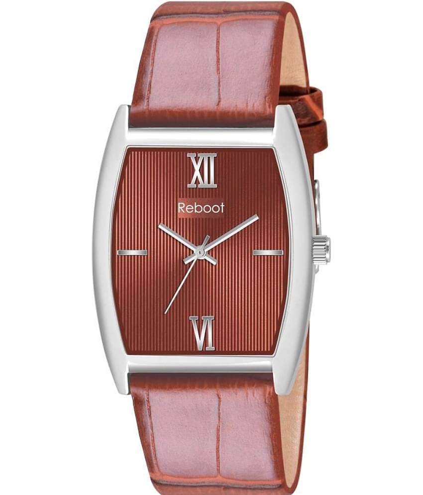 Reboot - Brown Leather Analog Men's Watch