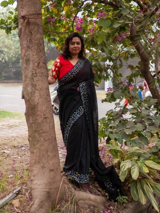 Garden on the needle Saree