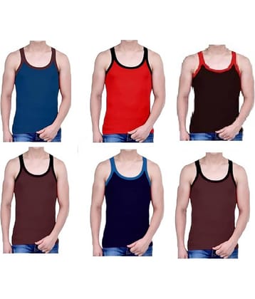 INNERO Pack of 6 Cotton Gym Vest For Men ( Multicolor6 )