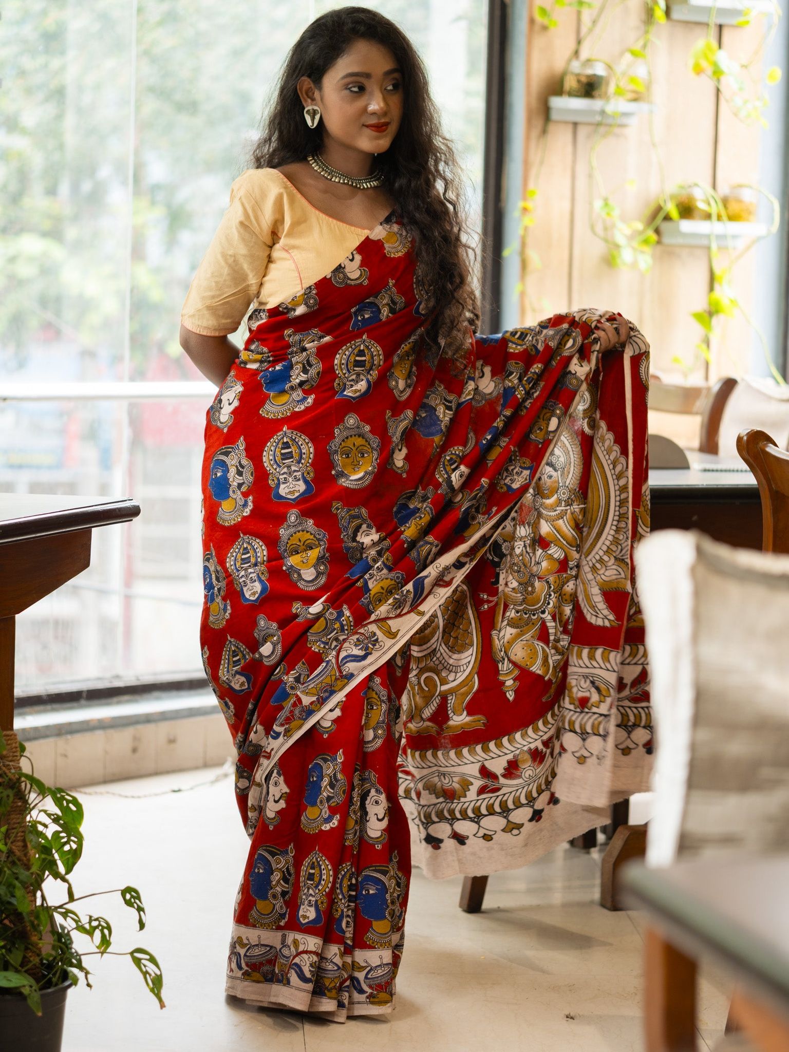 Dhruki Kalamkari Saree