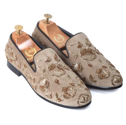 The Golden Flora Slipons (Beige Gold)-EU 40 / UK 6 / Beige - Gold