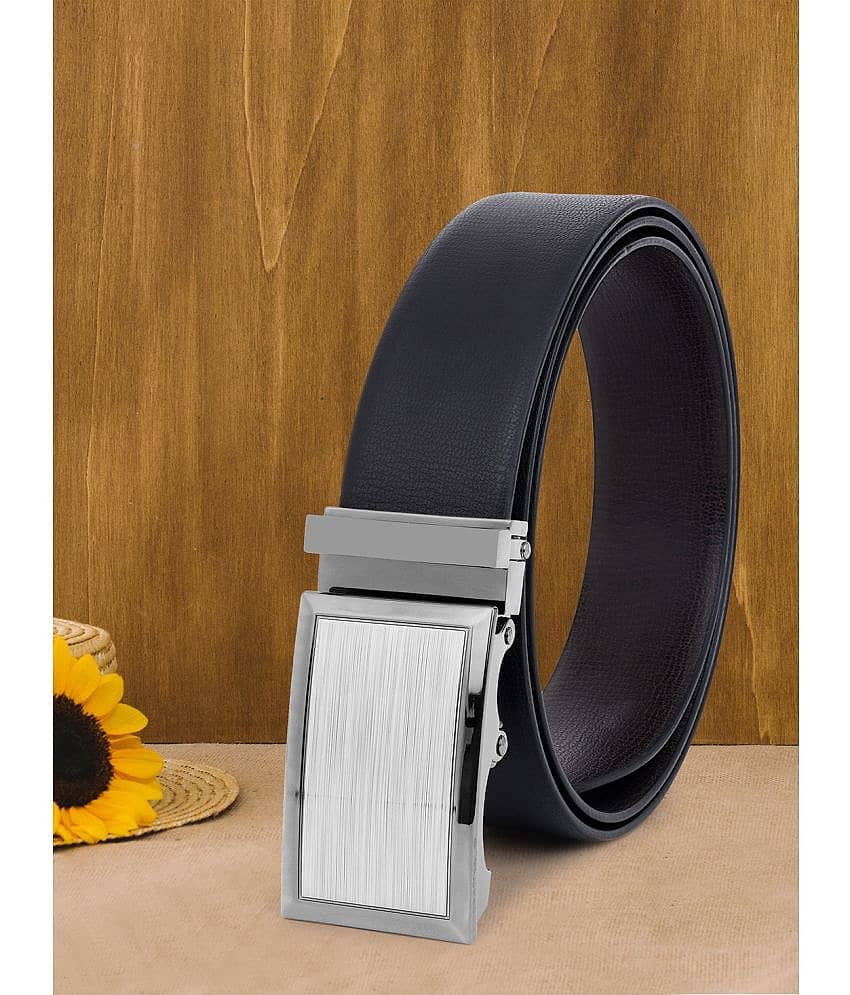 SUNSHOPPING - Black Faux Leather Men's Reversible Belt ( Pack of 1 )
