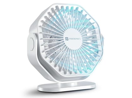 Portronics Chill On Type-C Powered Desktop Fan, 3 Speed modes, Upto 5000 RPM, 3.25 Inches Blade Size - White Portronics Chill On Type-C Powered Desktop Fan, 3 Speed modes, Upto 5000 RPM, 3.25 Inches Blade Size - White