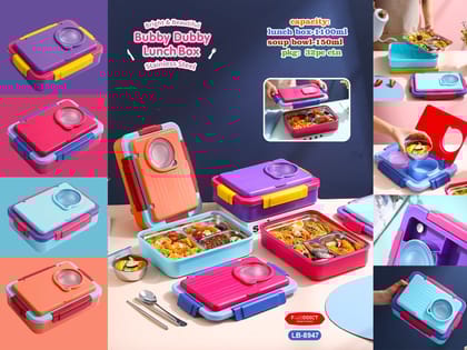 Meal Master - Leakproof 7-Compartment Lunch Box (1100ml + 150ml)-Peach