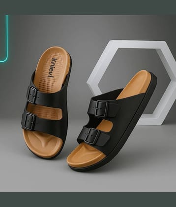 KNIEVL Black Men's Slide Flip Flop