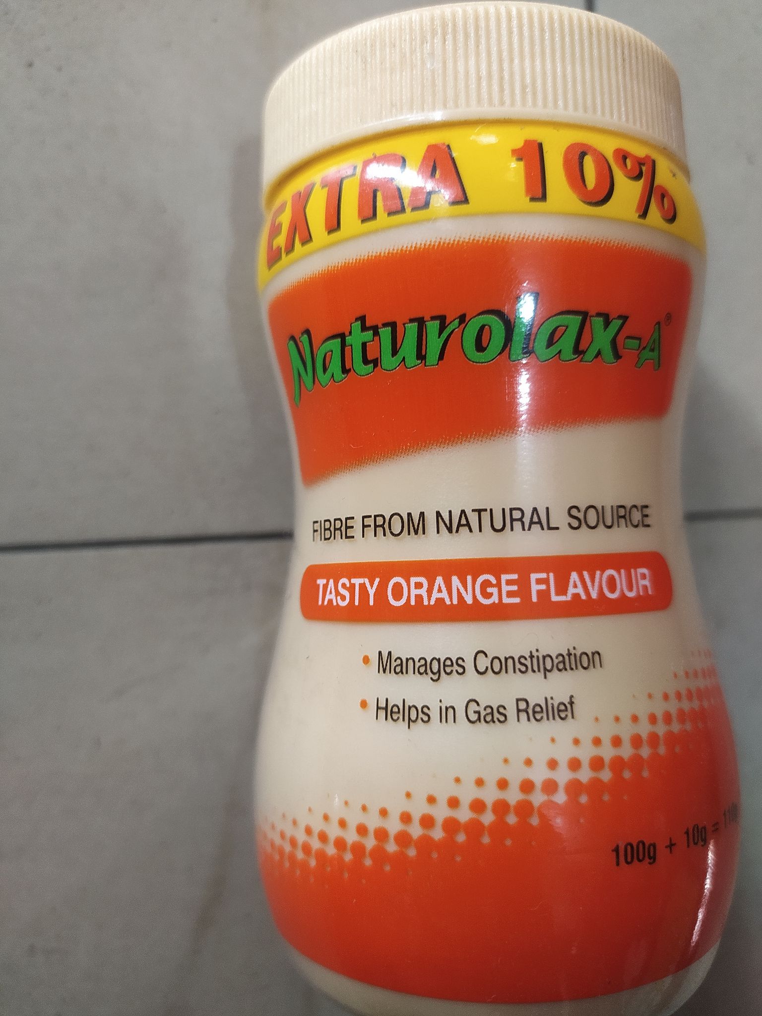 Naturolax Fibre from natural source Tasty orange flavour • manages constipati Helps in gas relief 