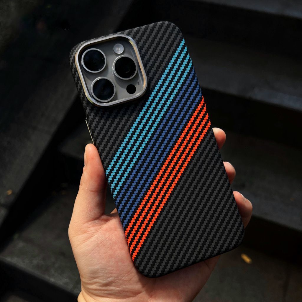 iPhone Series BMW Carbon Fiber Attractive Case With Camera Bumper-iPhone 13