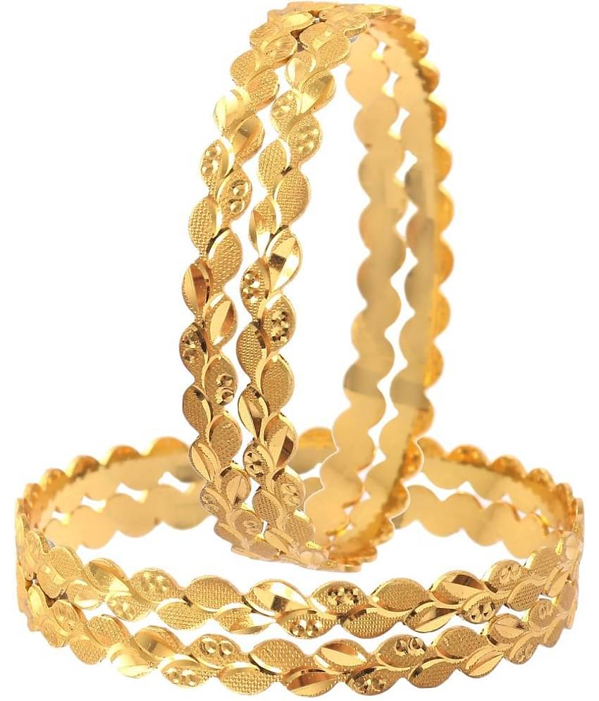 Jewar Mandi - Gold Bangle Set ( Pack of 1 )
