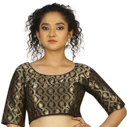 TheHangr Black Gold Brocade Blouse -  32