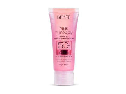 RENEE Pink Therapy PDRN 2-in-1 Sunscreen + Moisturizer SPF 50 PA+++ | In-Vivo Tested, with Niacinamide, Broad Spectrum UVA & UVB Protection - 50g