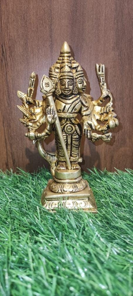 BRASS MURUGAN WITH 6 FACES