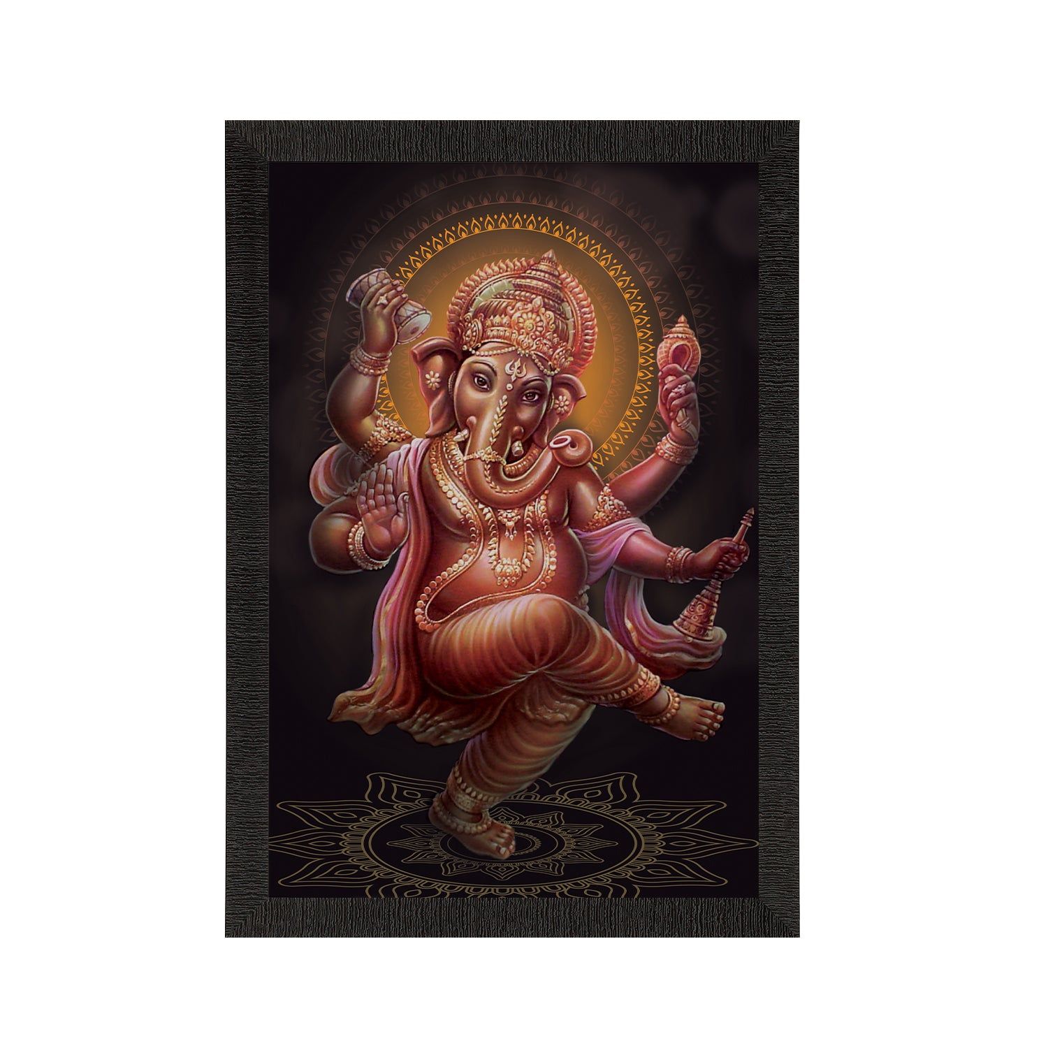 Lord Ganesha Satin Matt Texture UV Art Painting