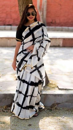 LINEN DESIGNER DIGITAL PRINT SAREE 11301