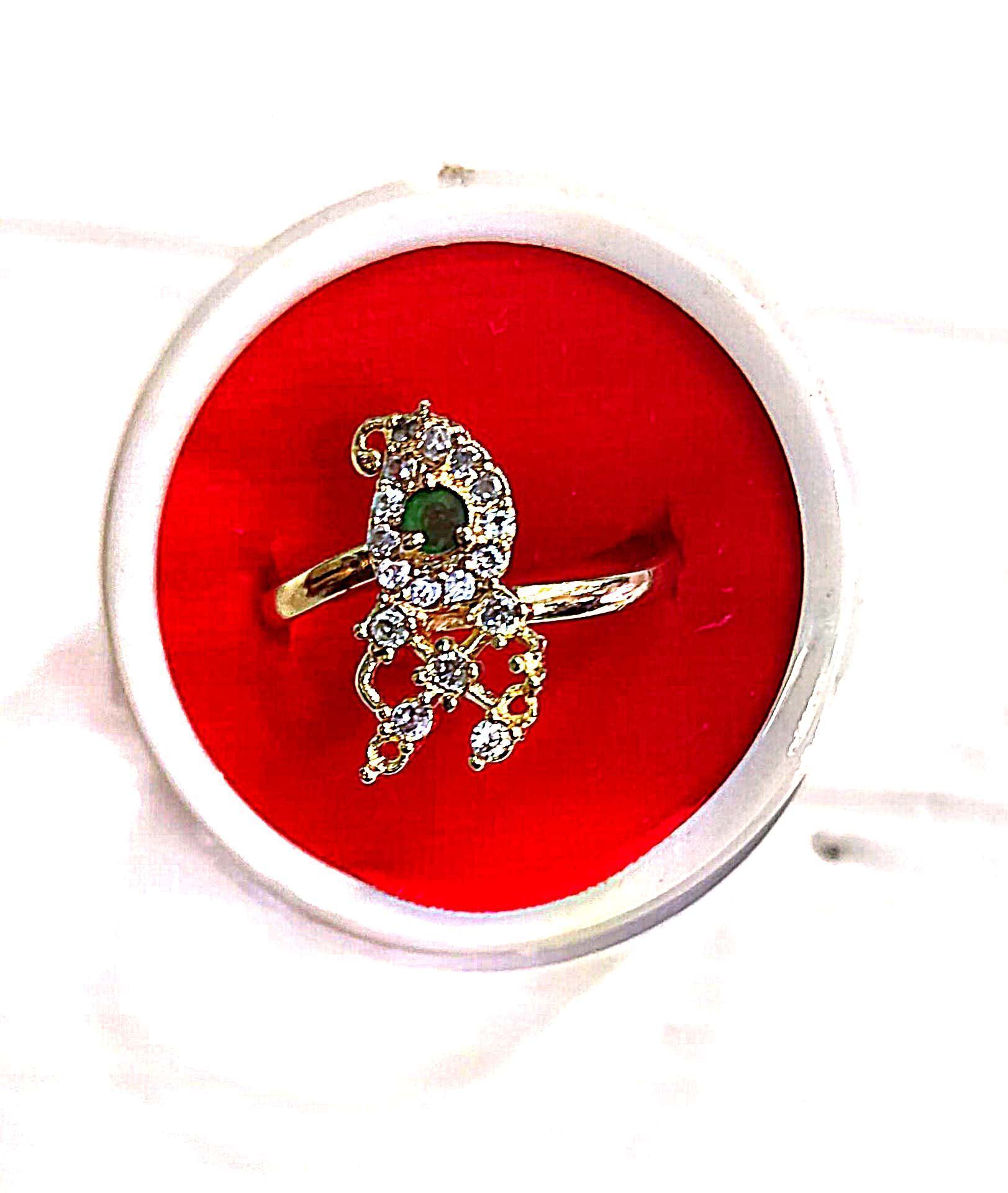 Gold Plated Traditional Indian Peacock Design Finger Ring for Women