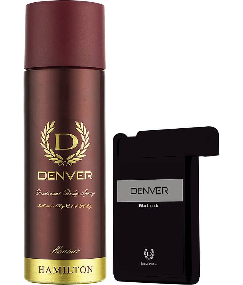 Denver Honour Deo - 200ML & Black code Pocket Perfume - 18ML For Men (Combo Pack of 2)