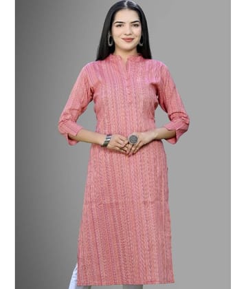 QuaClo - Pink Cotton Women's Straight Kurti ( Pack of 1 )