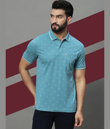 UNIBERRY Pack of 1 Cotton Blend Regular Fit Printed Half Sleeves Men's Polo T Shirt ( Purple )