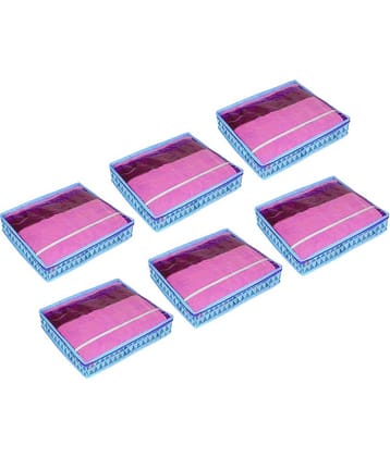 PrettyKrafts Blue Saree Covers - 6 Pcs