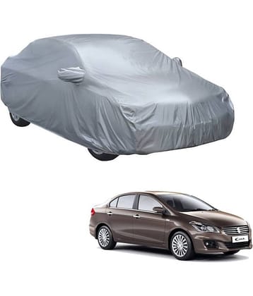 Autoretail Silver Color Dust Proof Car Body Polyster Cover With Mirror Pocket Polyster For Maruti Suzuki Ciaz