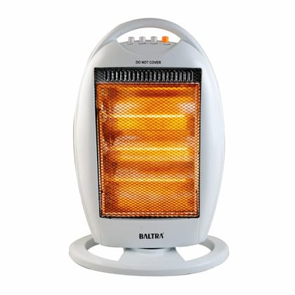 Baltra Blister BTH-101 Halogen Room Heater 1200 Watts | ISI Approved | 3 Heat Settings | Handle to carry | Electric Room Heater For Bedroom | Winter Room Space Heater | 1 Yr Warranty ?White?