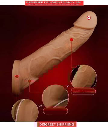 KAMAHOUSE 8.75 INCH CHOCOLATE 2 HOLE JUMBO EXTEDER CONDOOM PENIS SLEEVE FOR MEN