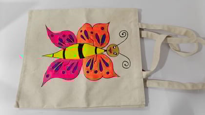 Handcrafted Butterfly Art Canvas Tote Bag